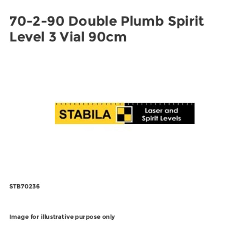 70-2-90 Double Plumb Spirit Level 3 Vial 90cm STB70236