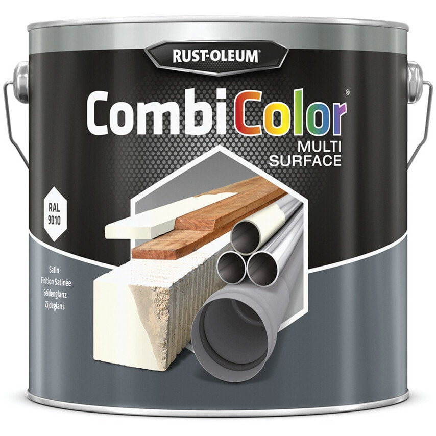 7349MS CombiColor Satin White Multi-surface Paint - 2.5LTR