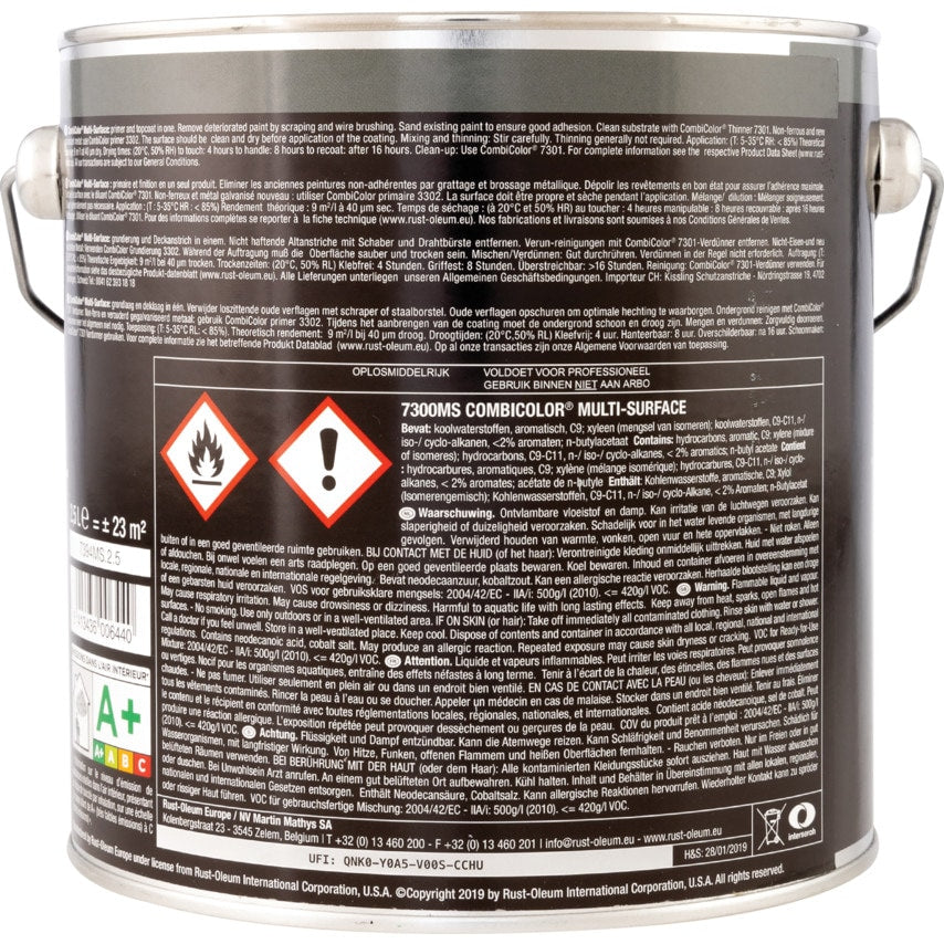 7349MS CombiColor Satin White Multi-surface Paint - 2.5LTR