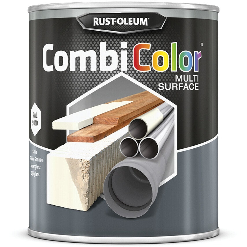 7349MS CombiColor Satin White Multi-surface Paint - 750ML
