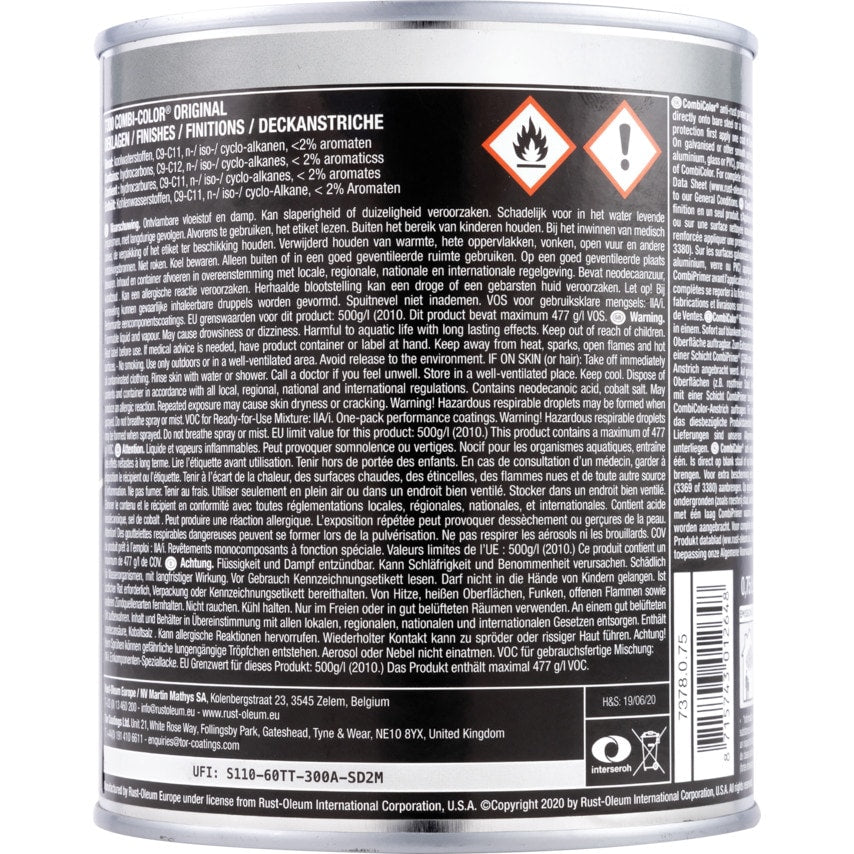 7378 Combicolor Flat Black Metal Paint - 750ML