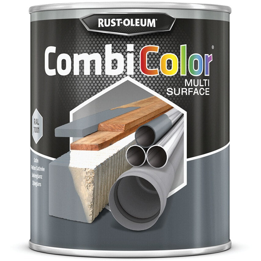 7482MS CombiColor Satin Silver Grey Multi-surface Paint - 750ML