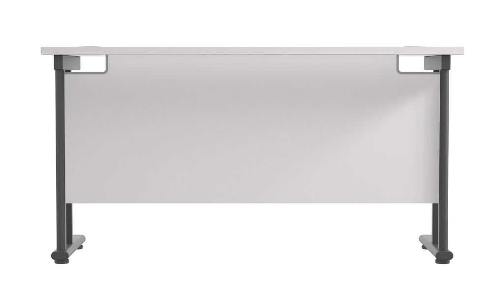 TC Group Aztec Twin Upright Rectangular Office Desk White/Black 1400mm x 600mm