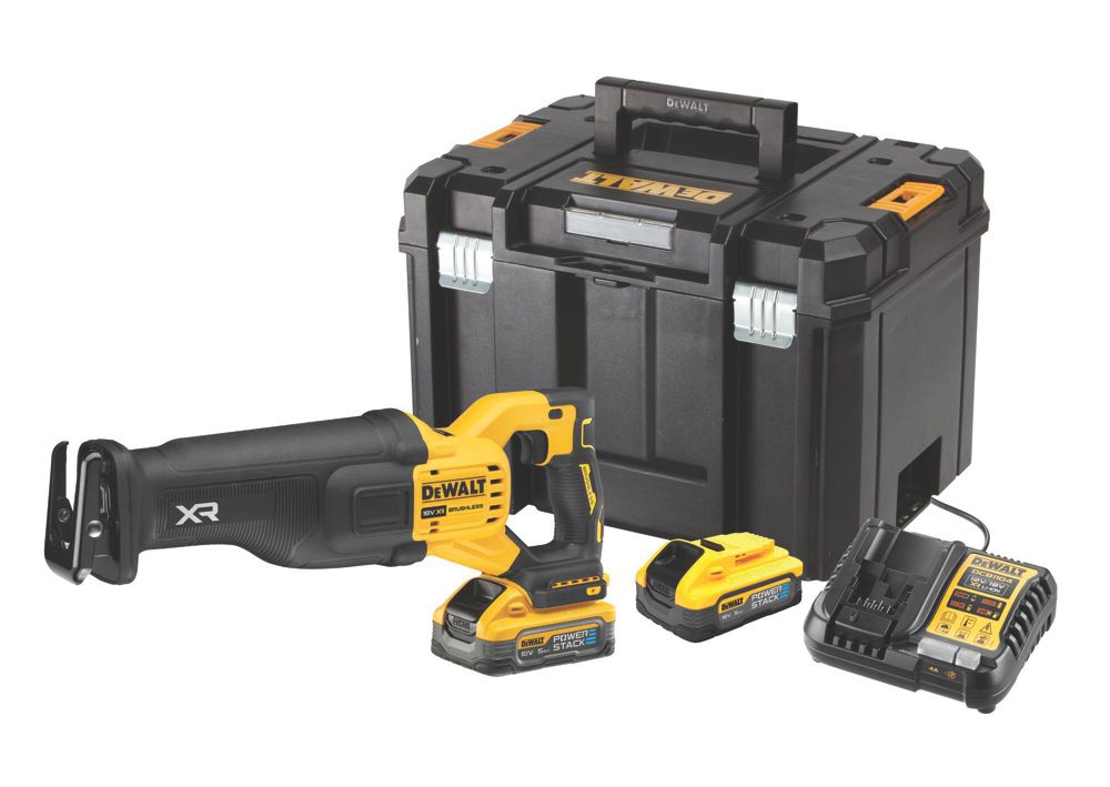 DeWalt DCS386H2T-GB 18V 2 x 5Ah Li-Ion PowerStack Brushless Cordless Reciprocating Saw