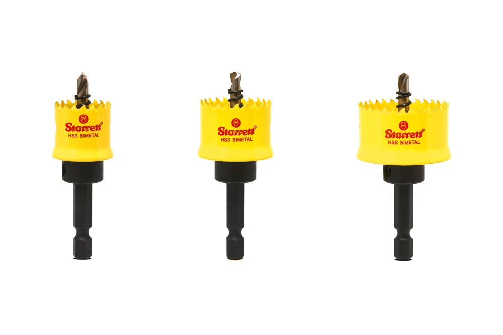 Starrett KCS03001 3-Saw Multi-Material Electricians Cordless Smooth Cutting Holesaw Set
