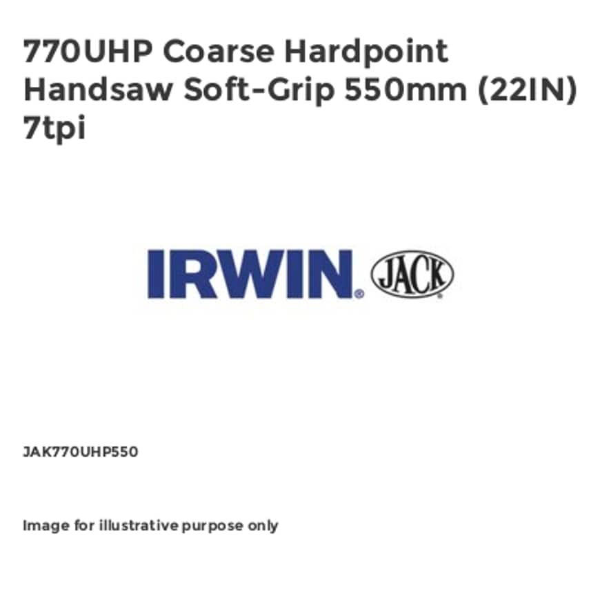770UHP Coarse Hardpoint Handsaw Soft-Grip 550mm (22IN) 7tpi JAK770UHP550