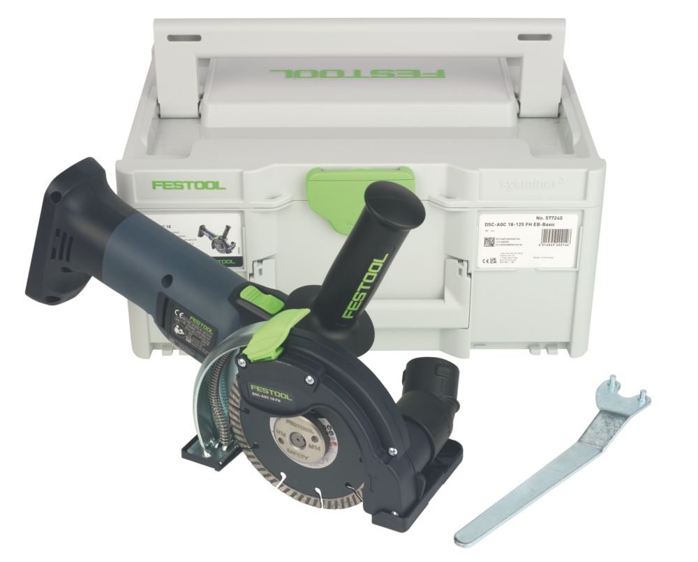 Festool DSC-AGC 18-125 FH EB-Basic 18V Li-Ion Airstream & Bluetooth 5" Brushless Cordless Angle Grinder - Bare