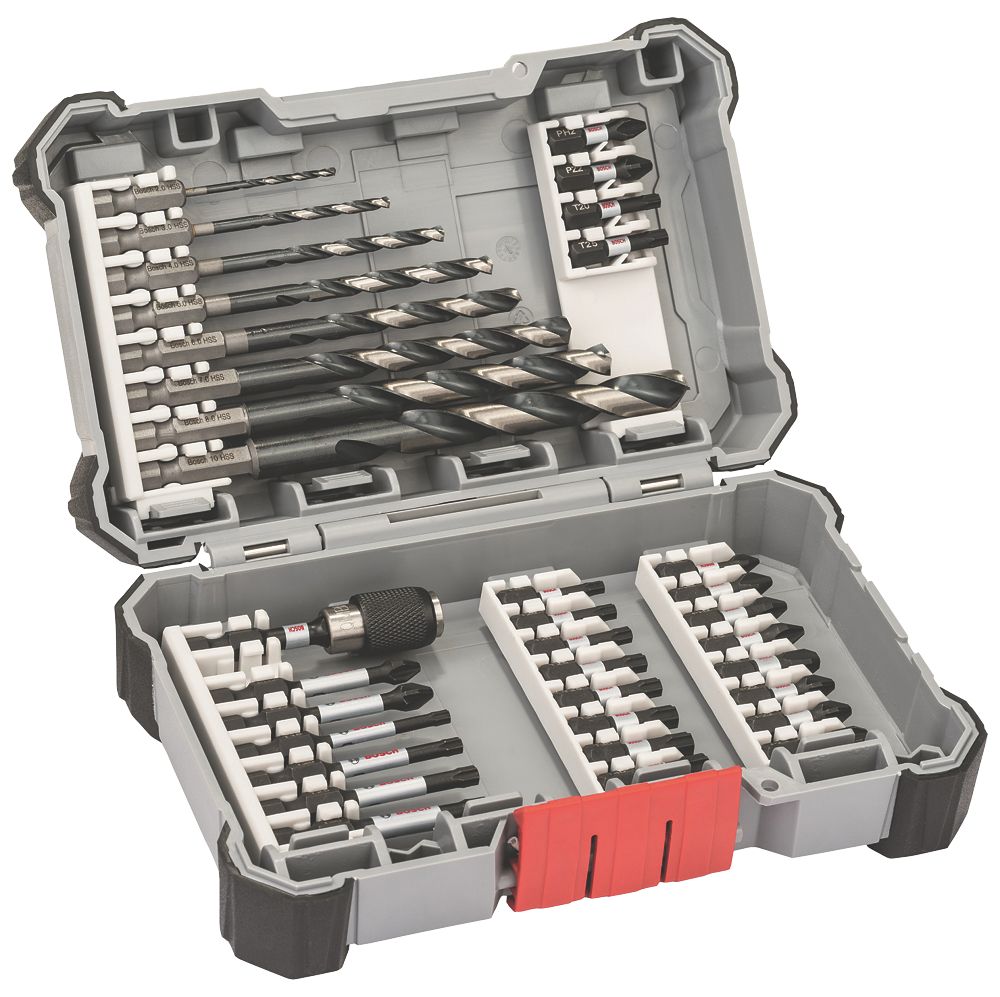 Bosch Pick & Click Metal Impact Control Screwdriver & HSS Drill Bits 35 Piece Set