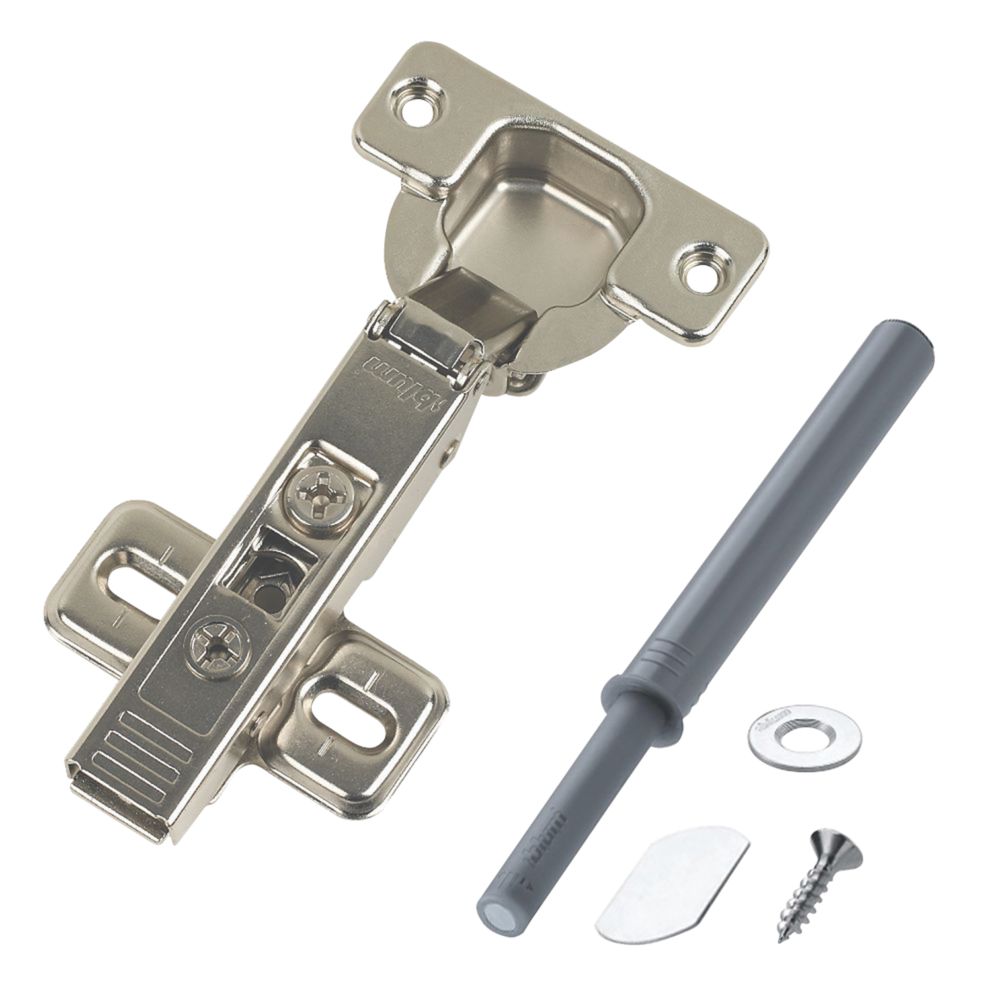 Blum  Steel 120ř Concealed Hinges & Tip-On Catch Plate 114mm 2 Pack