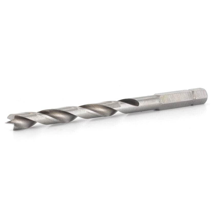 7PCS HSS-Ground Brad Point Drill Bits 1/4" Hex Shank Long Set in Wooden Case, 1597507