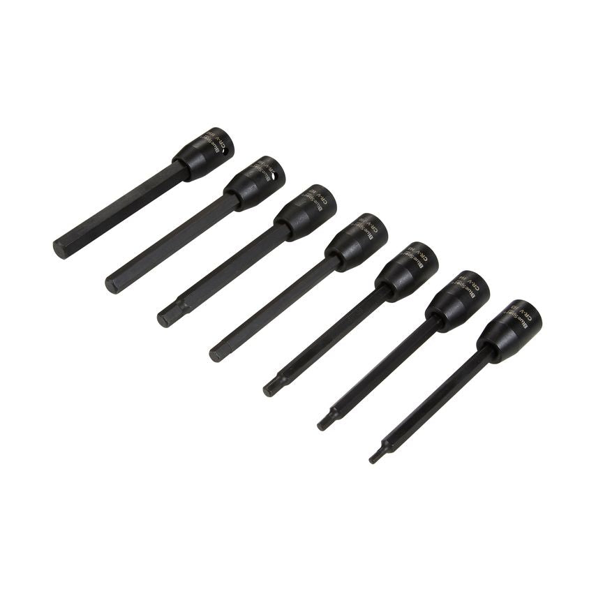 7 Pce 3/8" Extra Long Impact Hex Bit Sockets