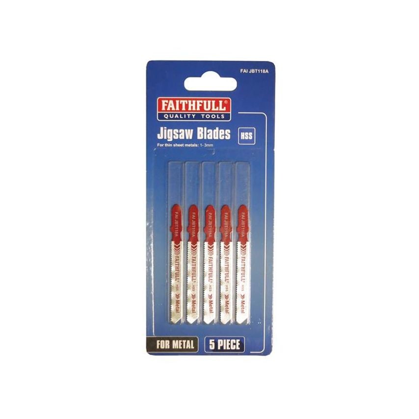 8009-HSS Metal Cutting Jigsaw Blades Pack of 5 T118A FAIJBT118A