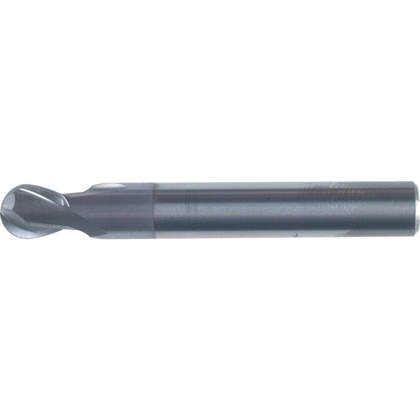 8.00MM Carbide 2 Flute Plain Shank Ball Nosed Short Series Slot Drills - TiCN Coated