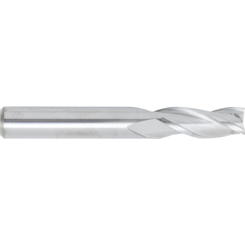 8.00MM Carbide 3 Flute Plain Shank Short Series Slot Drill - Uncoated