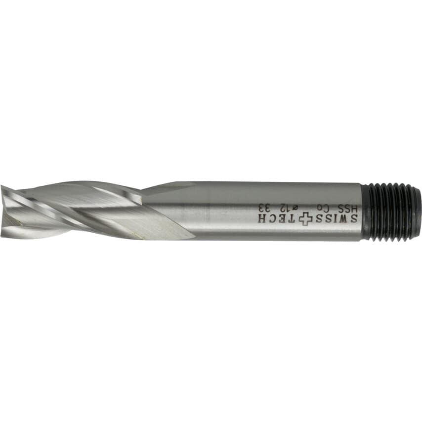 8.00MM HSS-Co 8% 3 Flute Threaded Shank Slot Drills - Uncoated