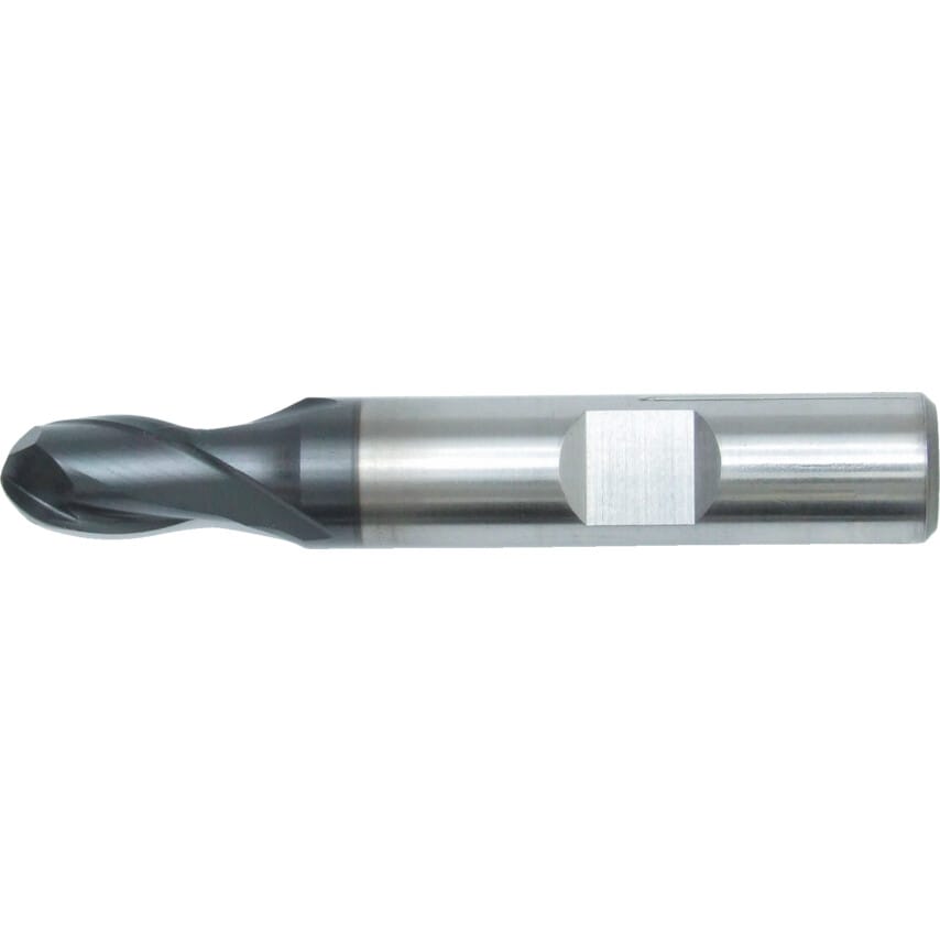 8.00MM Series 97 HSS-E PM 2 Flute Weldon Shank Standard Length Ball Nosed Slot Drills - Peak Power Coated
