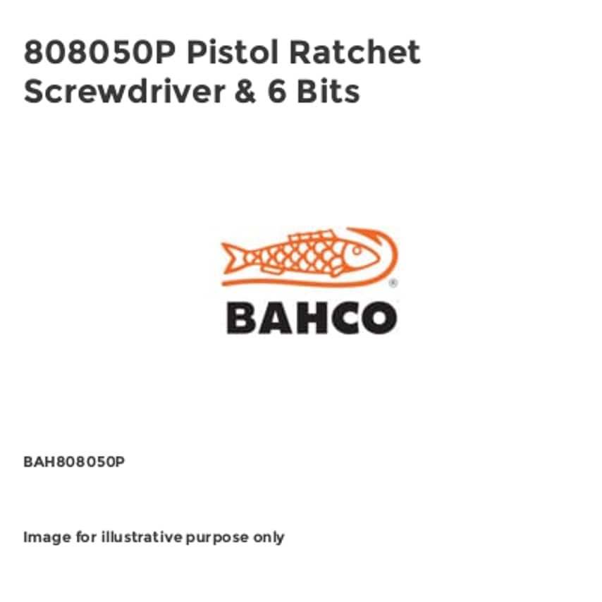 808050P Pistol Ratchet Screwdriver & 6 Bits