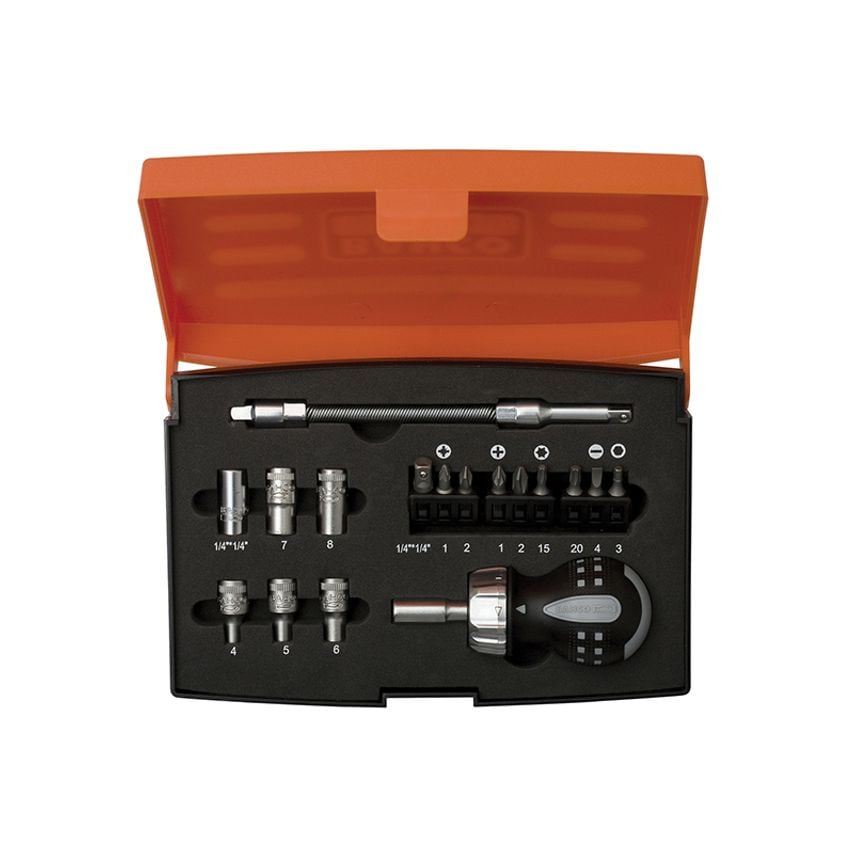 808050S-18 Stubby Ratchet Screwdriver Set, 18 Piece BAH808050S18