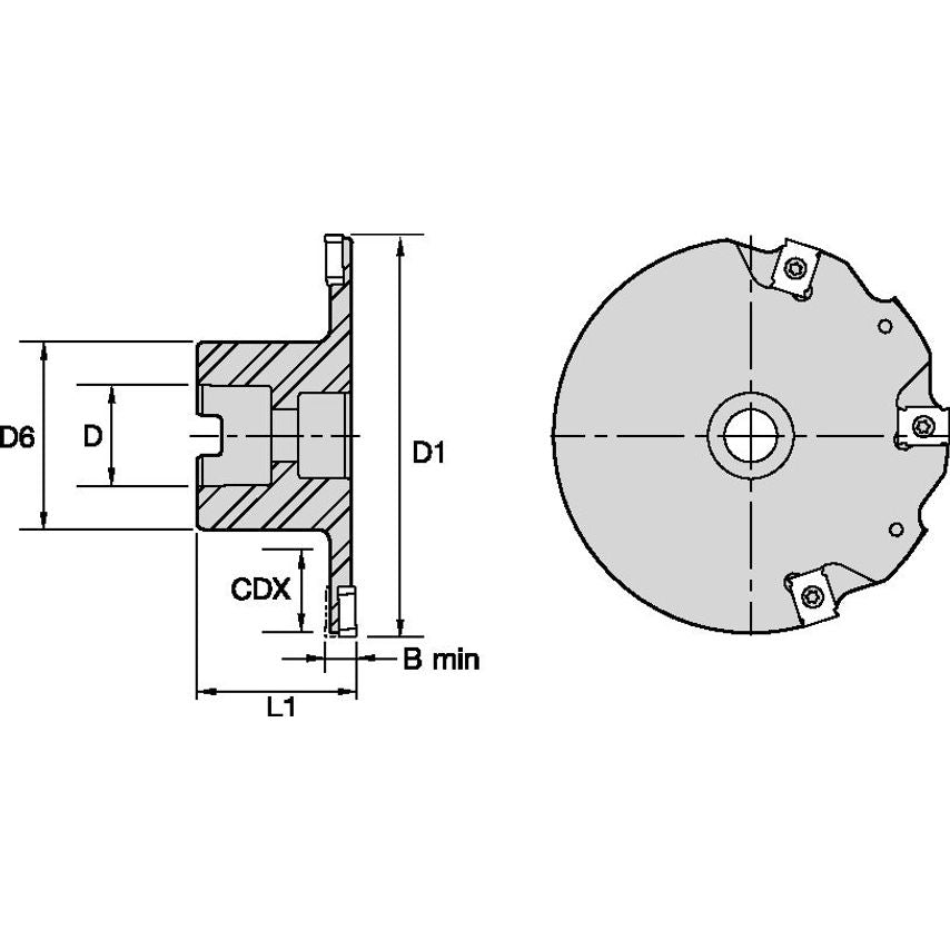 80Y08RS90LN12N06 Slotting Cutter Flonge D=80 Z=