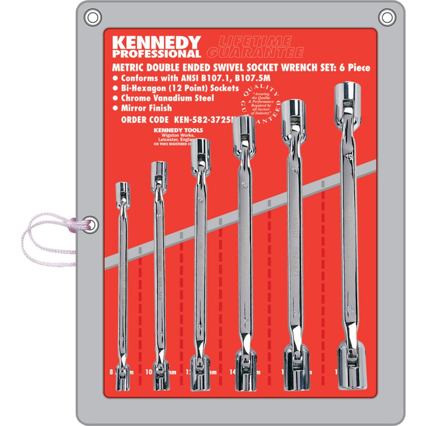 8-19mm Double Ended Swivel Socket Set 6 Piece