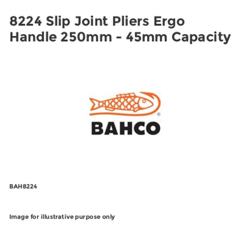 8224 Slip Joint Pliers Ergo Handle 250mm - 45mm Capacity