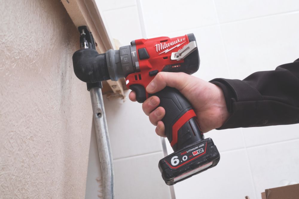 Milwaukee M12 FPDXKIT-602X FUEL 12V 2 x 6.0Ah Li-Ion RedLithium Brushless Cordless 6-in-1 Combi Drill