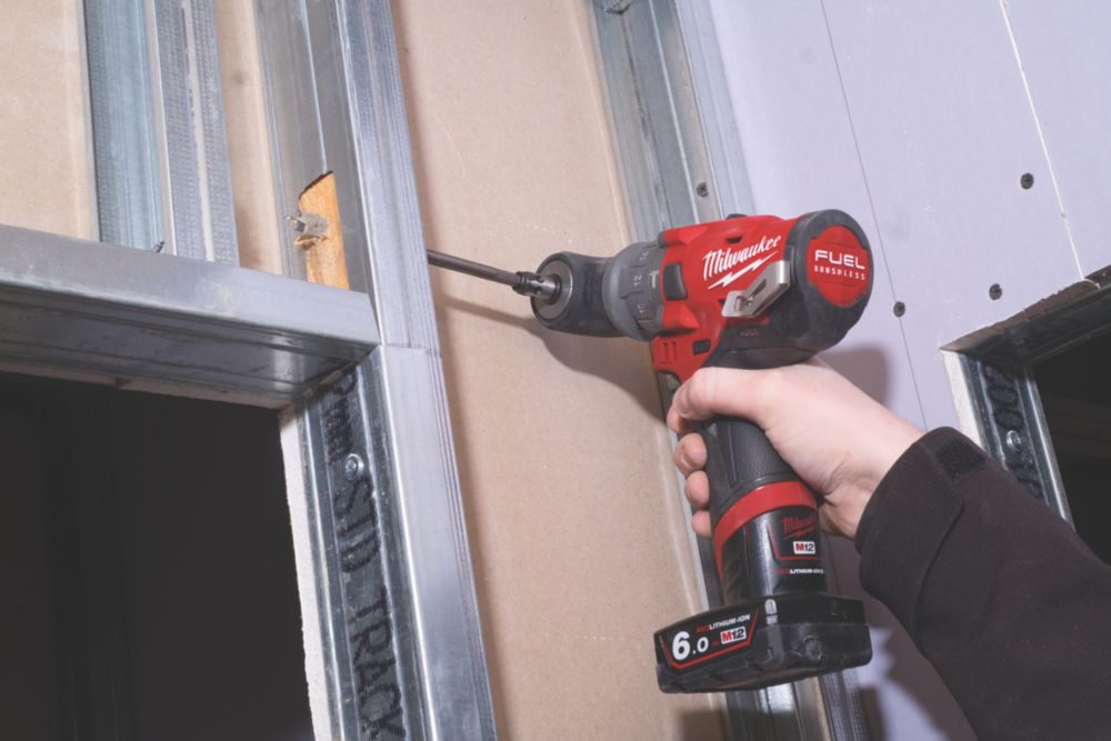 Milwaukee M12 FPDXKIT-602X FUEL 12V 2 x 6.0Ah Li-Ion RedLithium Brushless Cordless 6-in-1 Combi Drill