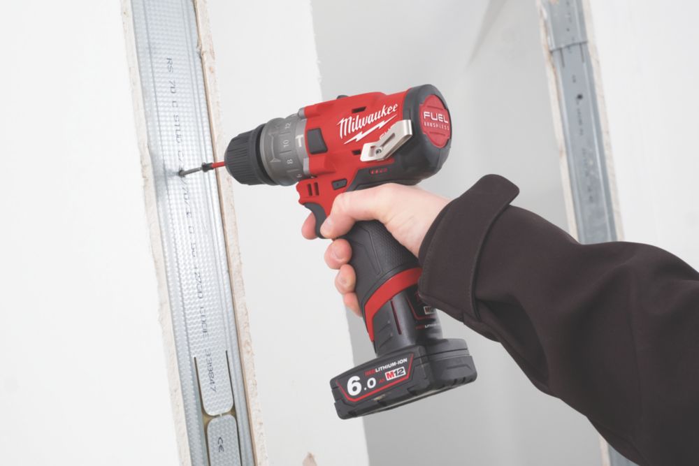 Milwaukee M12 FPDXKIT-602X FUEL 12V 2 x 6.0Ah Li-Ion RedLithium Brushless Cordless 6-in-1 Combi Drill