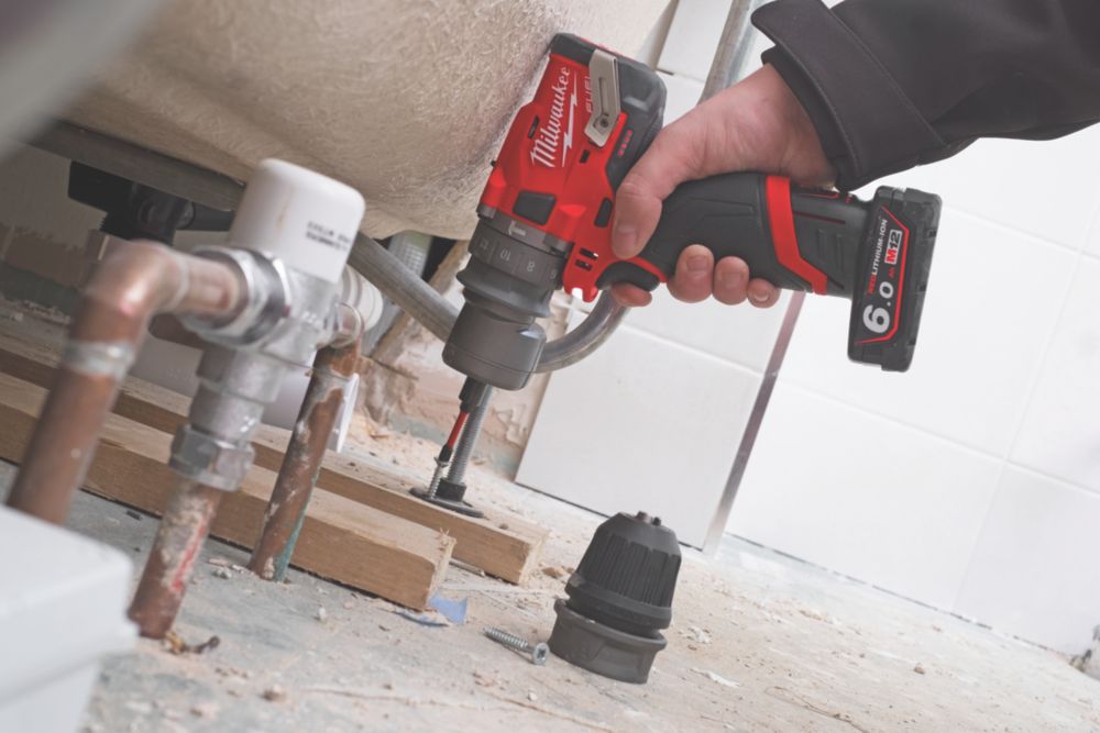 Milwaukee M12 FPDXKIT-602X FUEL 12V 2 x 6.0Ah Li-Ion RedLithium Brushless Cordless 6-in-1 Combi Drill