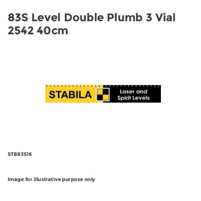 83S Level Double Plumb 3 Vial 2542 40cm STB83S16
