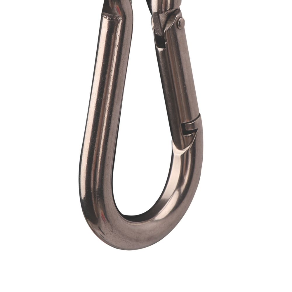 Essentials Karabiners Stainless Steel 100mm x 10mm 10 Pack