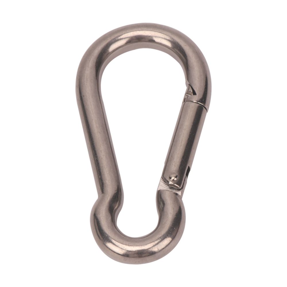 Essentials Karabiners Stainless Steel 100mm x 10mm 10 Pack