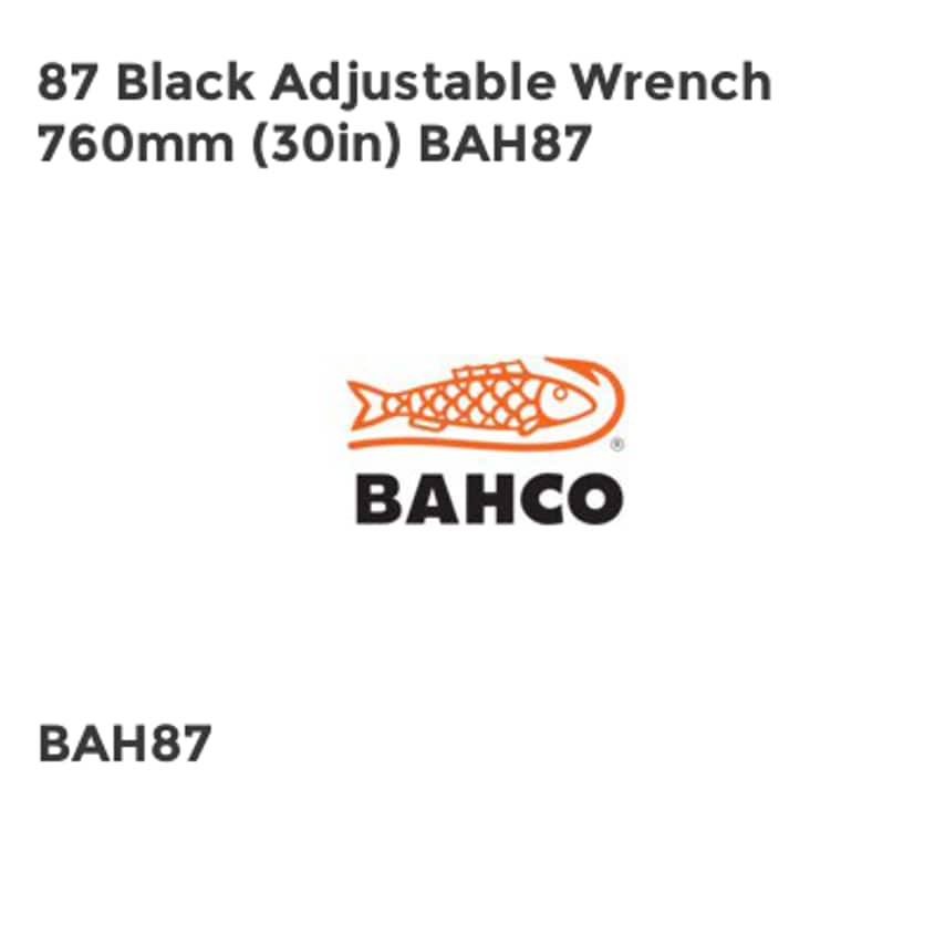 87 Black Adjustable Wrench 760mm (30in) BAH87