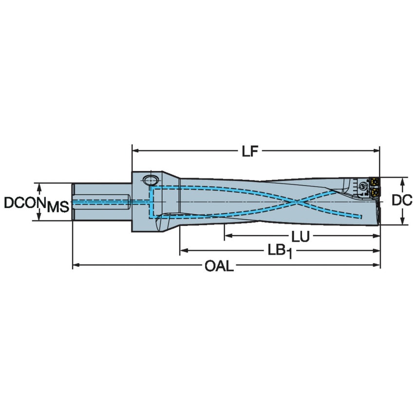 880-D080-084LX63-3 880 Drill Body for Cassettes