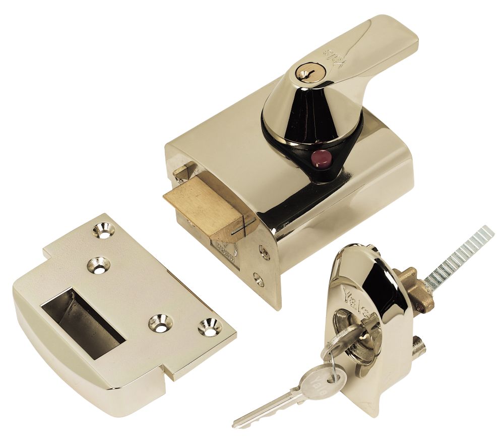 Yale 1 Star BS Night Latch Polished Brass 60mm
