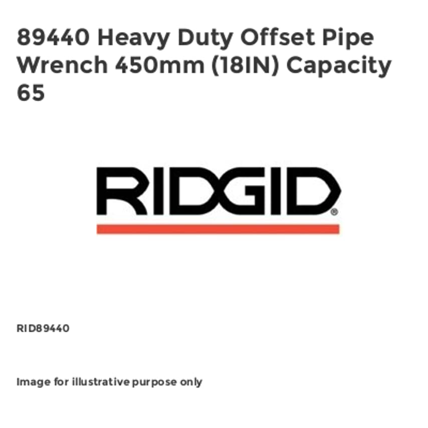 89440 Heavy Duty Offset Pipe Wrench 450mm (18IN) Capacity 65