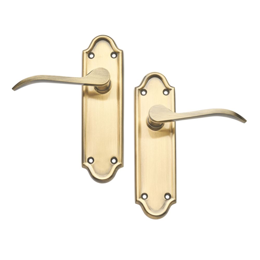 Designer Levers Kennington Fire Rated Latch Lever Door Handle Pair Antique Brass