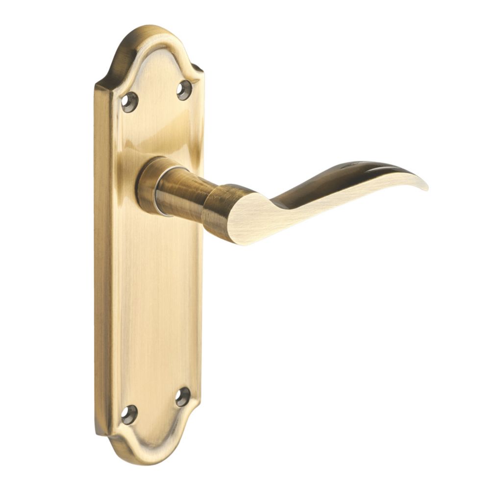 Designer Levers Kennington Fire Rated Latch Lever Door Handle Pair Antique Brass