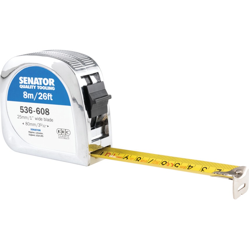 8M/26' Locking Tape Rule - Chromed Case