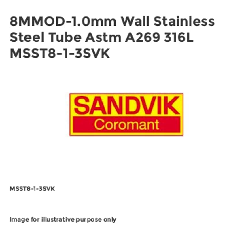 8MMOD-1.0mm Wall Stainless Steel Tube Astm A269 316L MSST8-1-3SVK