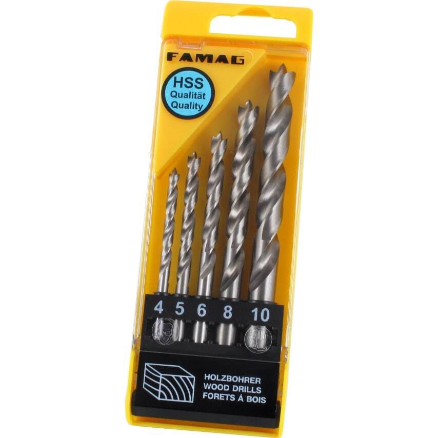 8PCS HSS-Ground Brad Point Drill Bits Set in Plastic Case, 1594838