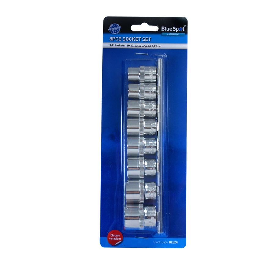 8 Piece 3/8" Metric Socket Set (10-19MM)
