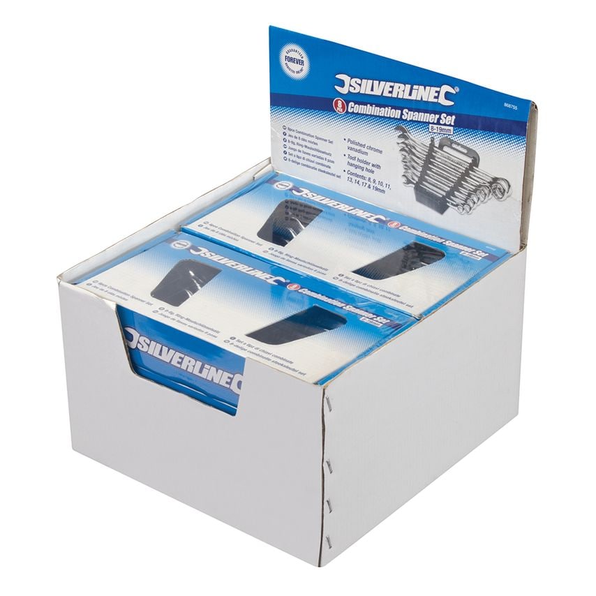 8 Piece Combination Spanner Set Display Box 6pk
