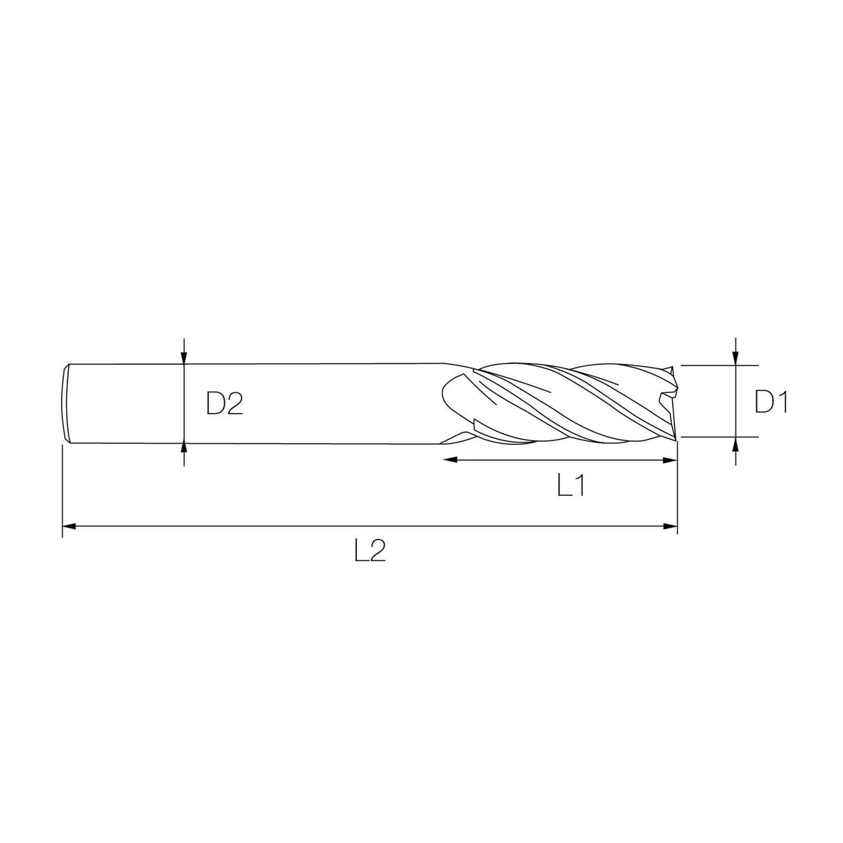 8mm 4 Flutes Coated Carbide Square End Mills - 8x20x8x60
