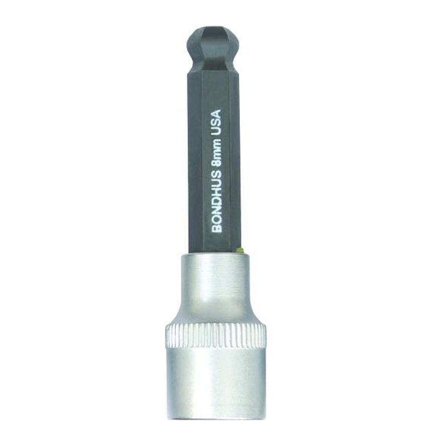 8mm Ballend 2" Inhex Socket Bit + Hex Socket, 8mm, 43472