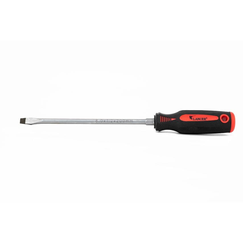 8mm Flat/Slotted Screwdriver Metric Magnetic Tip Mounted In Entire Handle 200mm