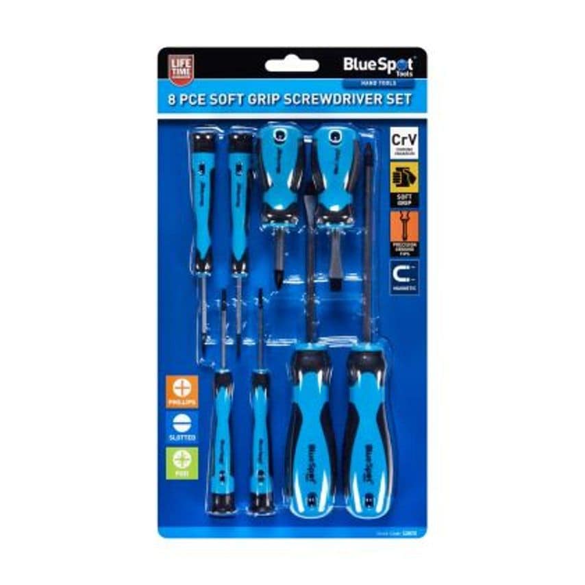 8pc Soft Grip Screwdriver Set