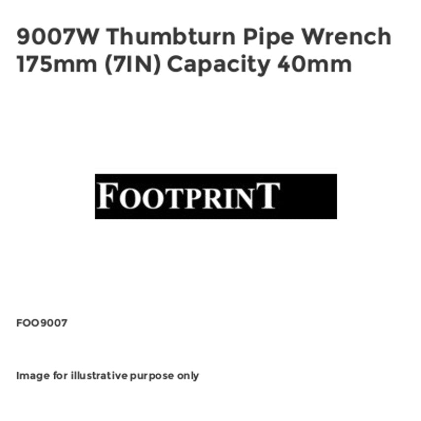 9007W Thumbturn Pipe Wrench 175mm (7IN) Capacity 40mm