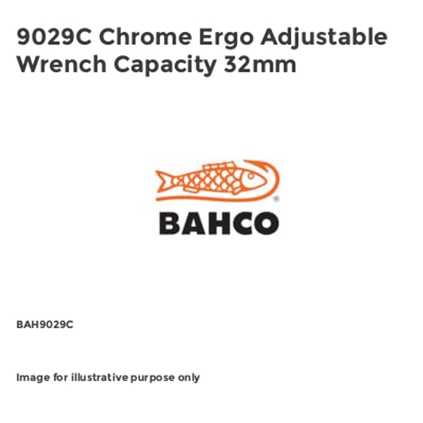 9029C Chrome Ergo Adjustable Wrench Capacity 32mm BAH9029C