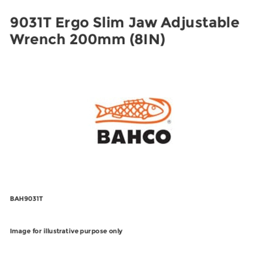 9031T Ergo Slim Jaw Adjustable Wrench 200mm (8IN) BAH9031T